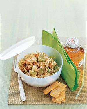 Bulgur Salad with Grapes and Feta Cheese 