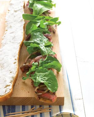 Grilled Steak Sandwiches with Goat Cheese and Arugula 
