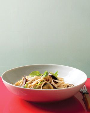 Stir-Fried Noodles with Eggplant and Basil 