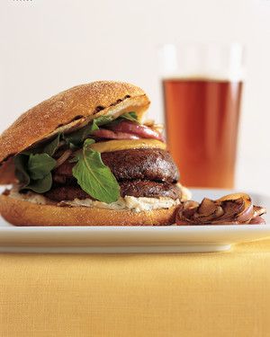 Grilled Mushroom Burger with White-Bean Puree 