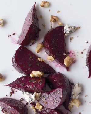 Roasted Beet Salad with Blue Cheese and Nuts 