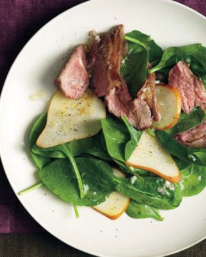 Spinach and Pear Salad with Lamb 