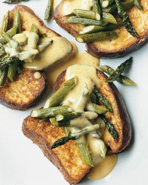 Brioche French Toast with Asparagus and Orange Beurre Blanc 