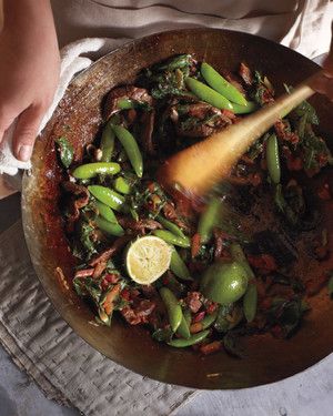 Swiss Chard, Snap Peas, and Beef Stir-Fry 