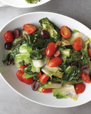 Escarole with Olives and Tomato 