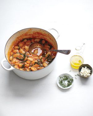 Gigante Beans with Feta and Bitter Greens 