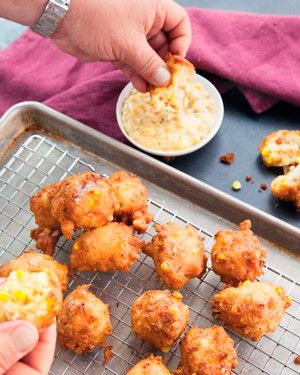 Crab and Corn Fritters with Fresh Corn Mayo 