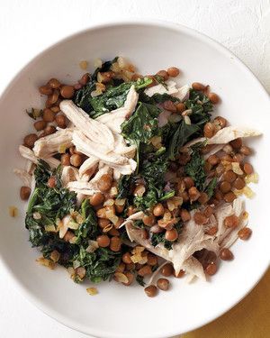 Shredded Chicken with Kale and Lentils 