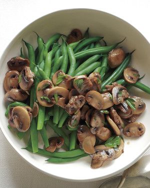Green Beans with Sauteed Mushrooms and Garlic 