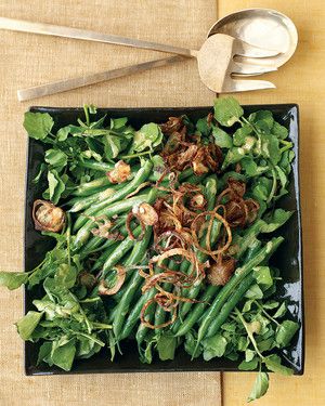 Green Bean, Watercress, and Crispy Shallot Salad 