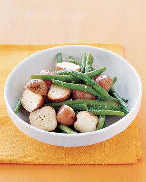 Boiled Potatoes and Green Beans 