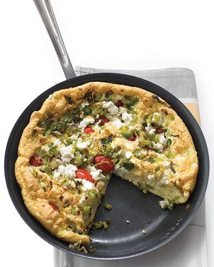 Tomato and Leek Frittata with Goat Cheese 