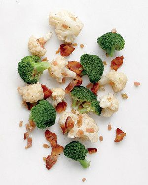 Broccoli and Cauliflower with Bacon Vinaigrette 