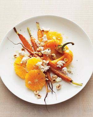 Roasted Sweet Peppers and Carrots with Orange and Hazelnuts 
