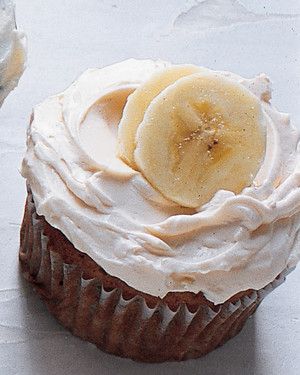 banana cupcakes with caramel buttercream