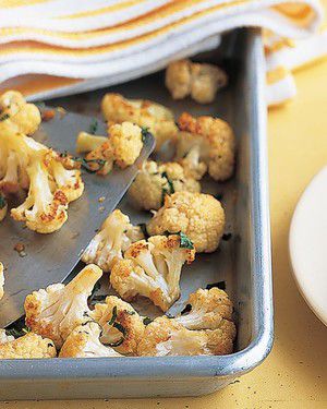 Roasted Cauliflower with Ginger and Mint 