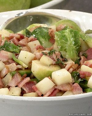 Brussels Sprouts with Diced Bacon and Apples 