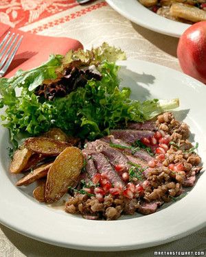 Duck Breasts with Pomegranate-Walnut Sauce 