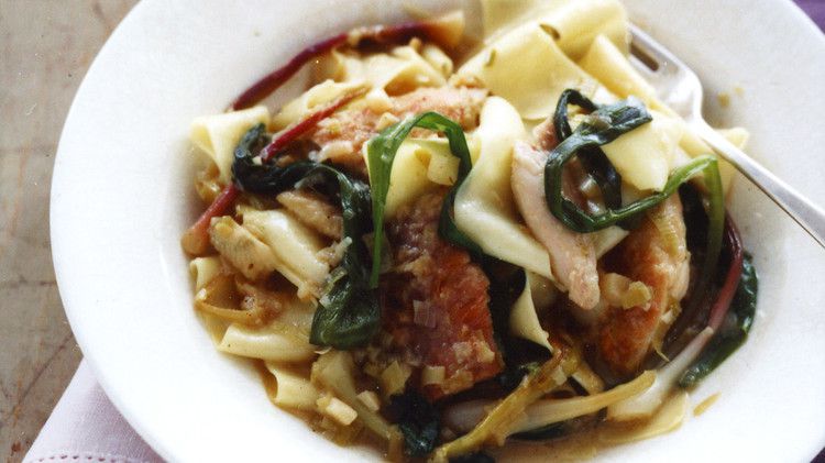 Pappardelle with Rabbit, Ramps, and Wild Garlic 