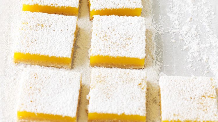 lemon bars with brown butter shortbread crust