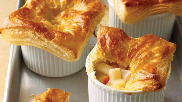Chicken Potpies with Puff Pastry 