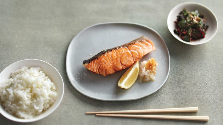 Nobu's Crispy-Skinned Salmon with Daikon and Soy 