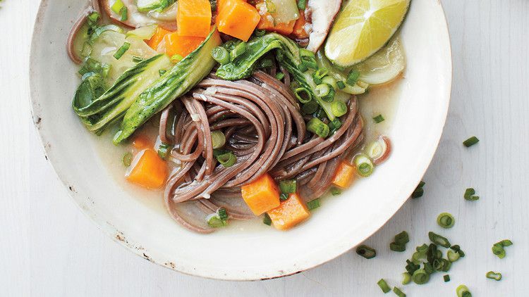 noodle dish with cut limes