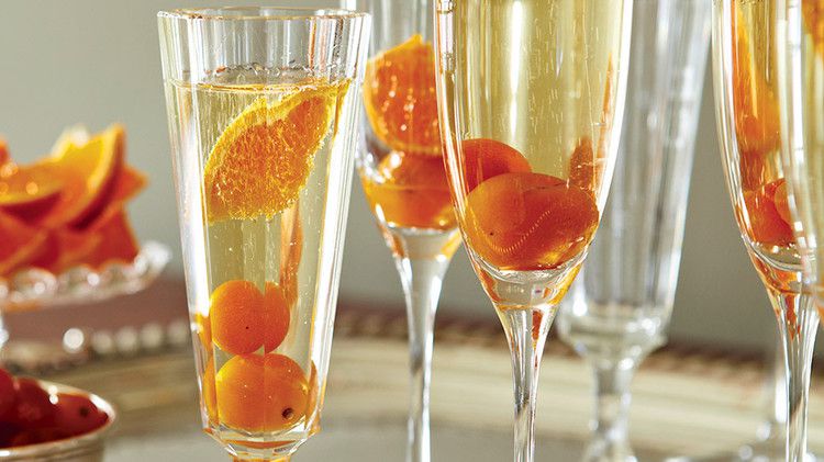 Kumquat-Champagne Cocktails 