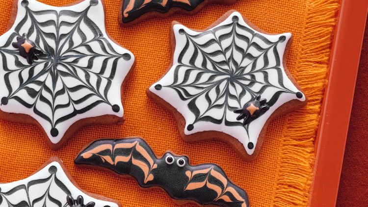 Bat and Cobweb Cookies 