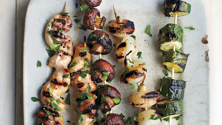 Grilled Chicken and Vegetable Skewers 