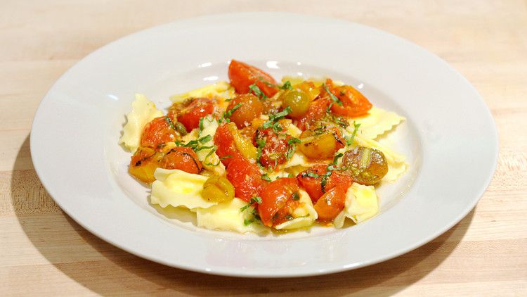 Ricotta Raviolini with Melted Tomatoes