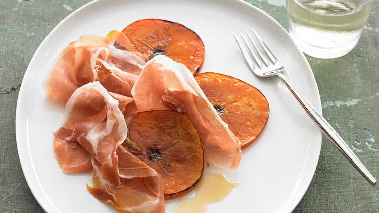 Caramelized Persimmons with Prosciutto 