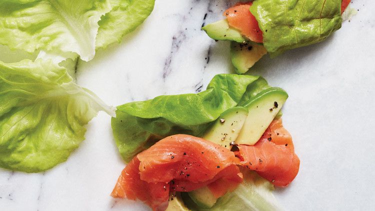 Smoked-Salmon Lettuce Rolls with Avocado and Tahini 