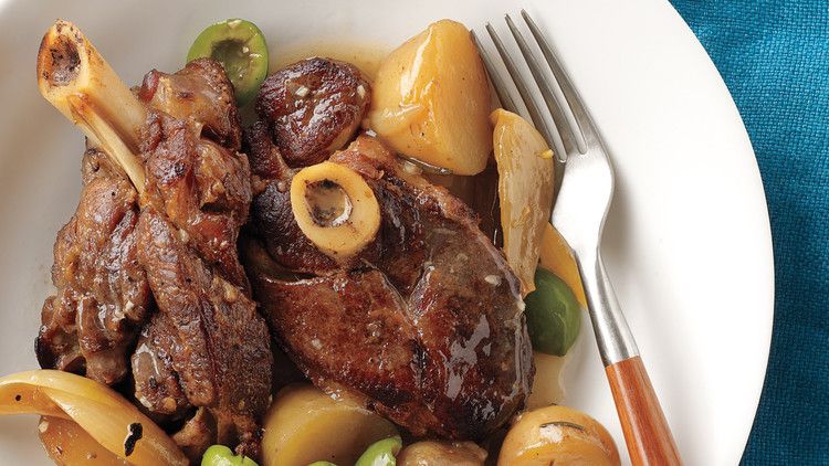 Slow-Cooker Lamb with Olives and Potatoes 
