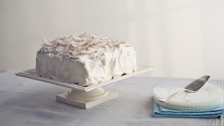 Coconut Cake with Meringue Frosting 