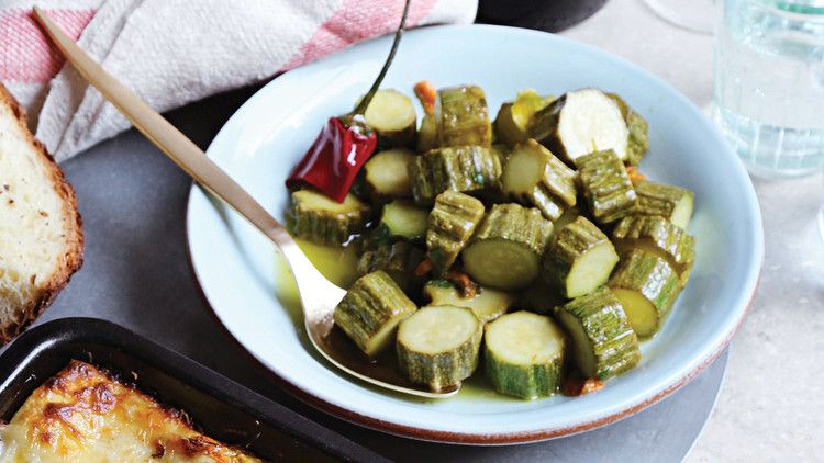 Zucchini with Chiles and Mint 