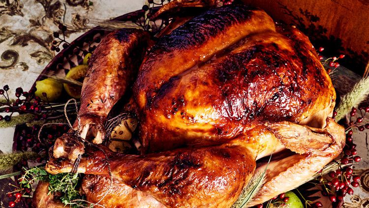 Roast Turkey with Maple-Mustard Glaze and Pan Gravy