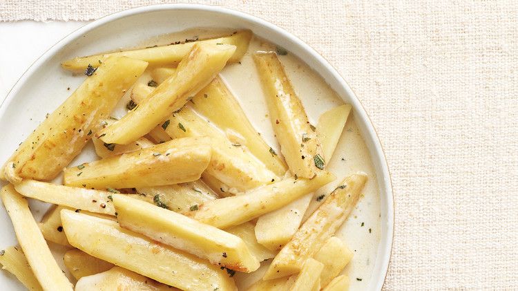 Creamy Braised Parsnips with Sage 