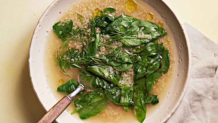 lemony quinoa spinach soup
