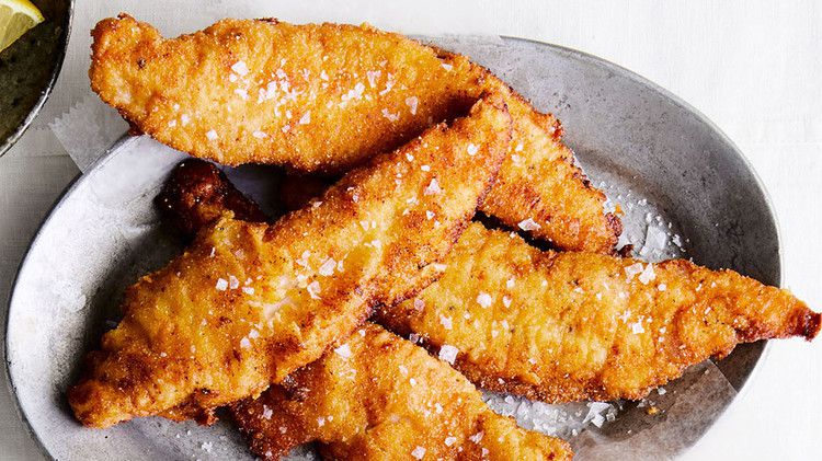 Buttermilk-and-Cornmeal-Fried Catfish on serving plate