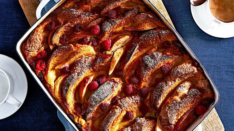 Pear-and-Raspberry Baked French Toast