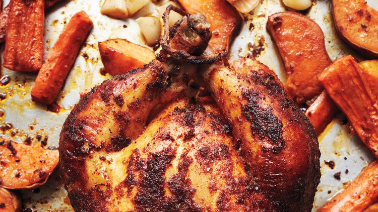 Roast Chicken with Paprika and Roasted Garlic 