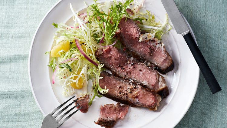 Skillet Steak with Pink-Peppercorn Butter