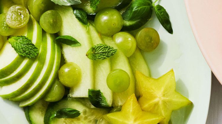 green fruit salad with lime and honey
