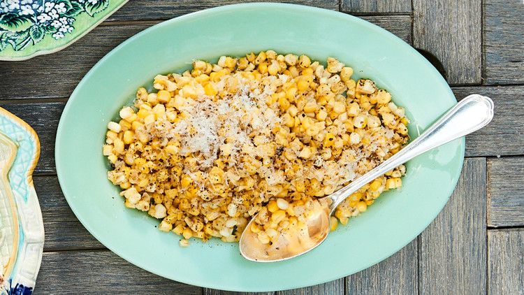 Sautéed Corn with Black Pepper and Manchego