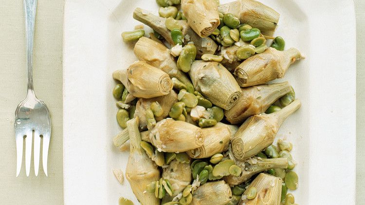 Stewed Baby Artichokes with Fava Beans 