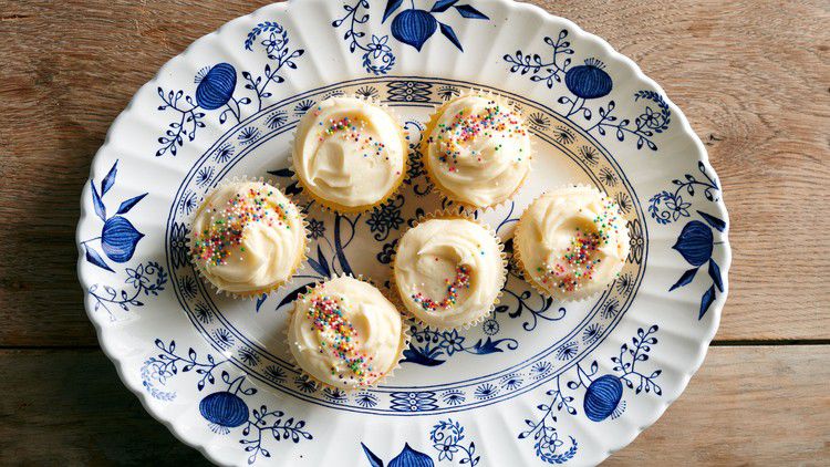 celebration cupcakes with rainbow sprinkles