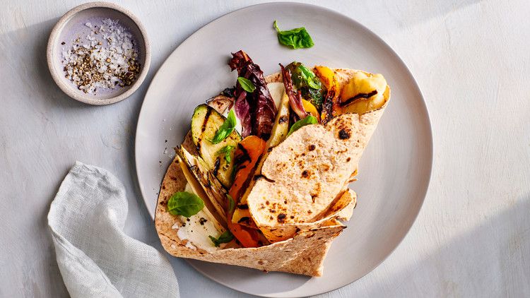 Grilled-Halloumi-and-Vegetable Wraps