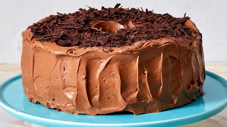 Chocolate Angel Food Cake with Double-Chocolate Frosting 