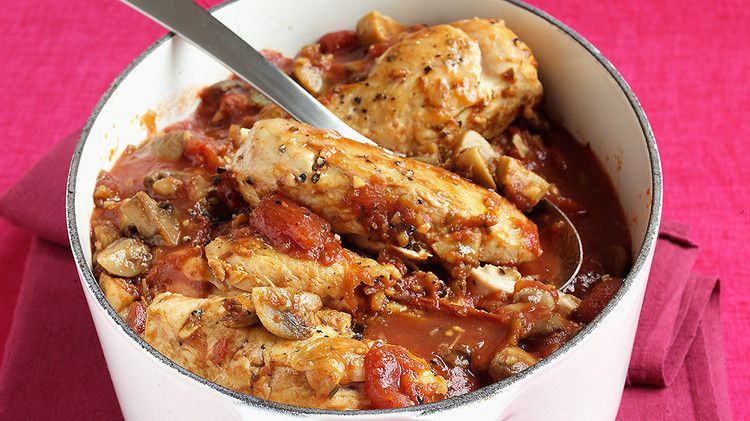 Chicken with Tomatoes and Mushrooms 